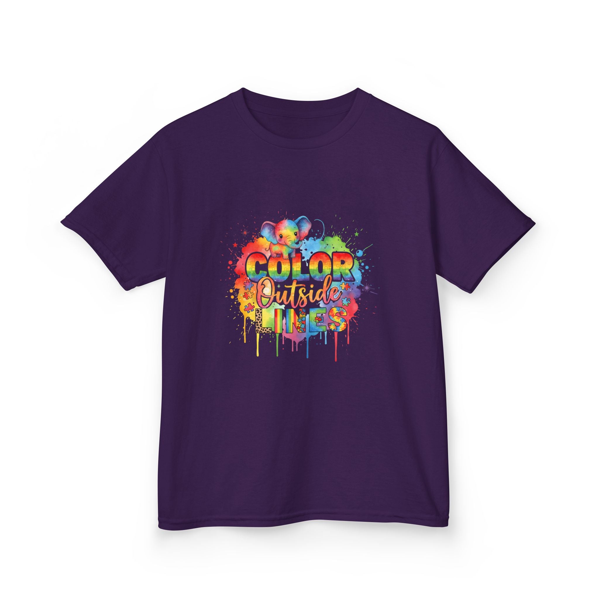 Kids T-Shirt — Color Outside the Lines Rainbow Drip Tee