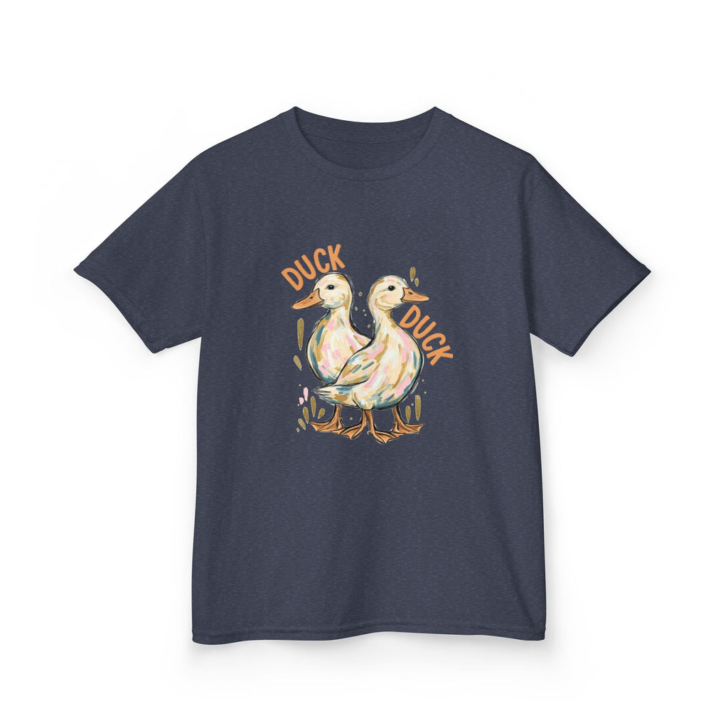 Kids Tee — Cute Duck & Goose Illustration ("Duck Duck" Front, "Goose" Back)