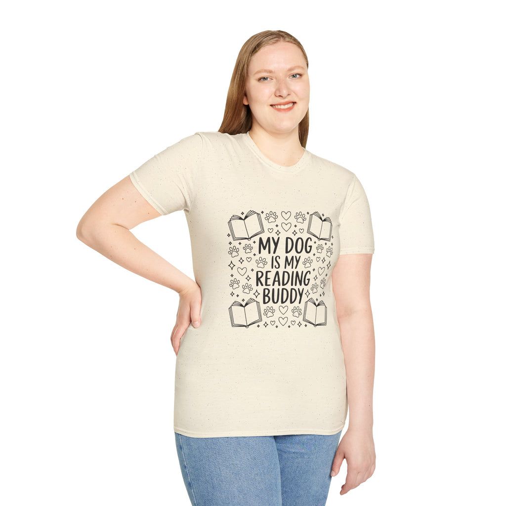 My Dog Is My Reading Buddy T-Shirt — Cute Book Lover & Dog Mom Tee
