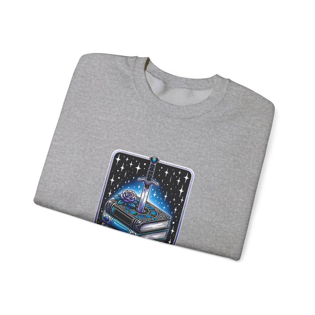 Crewneck Sweatshirt — "The Forlorn Book Club" Gothic Stack of Books Design