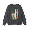 Autism Dad Puzzle Ribbon Crewneck Sweatshirt — Supportive Autism Awareness Pullover