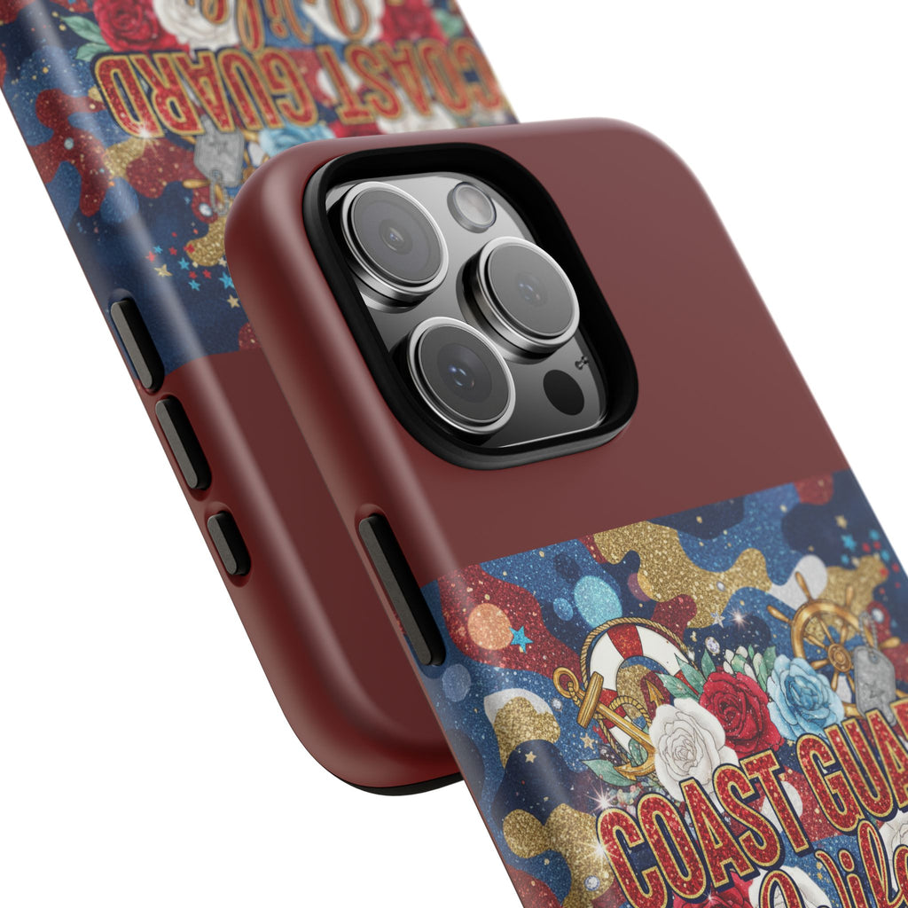 Coast Guard Wife Tough Phone Case — Patriotic Anchor & Lifebuoy Design