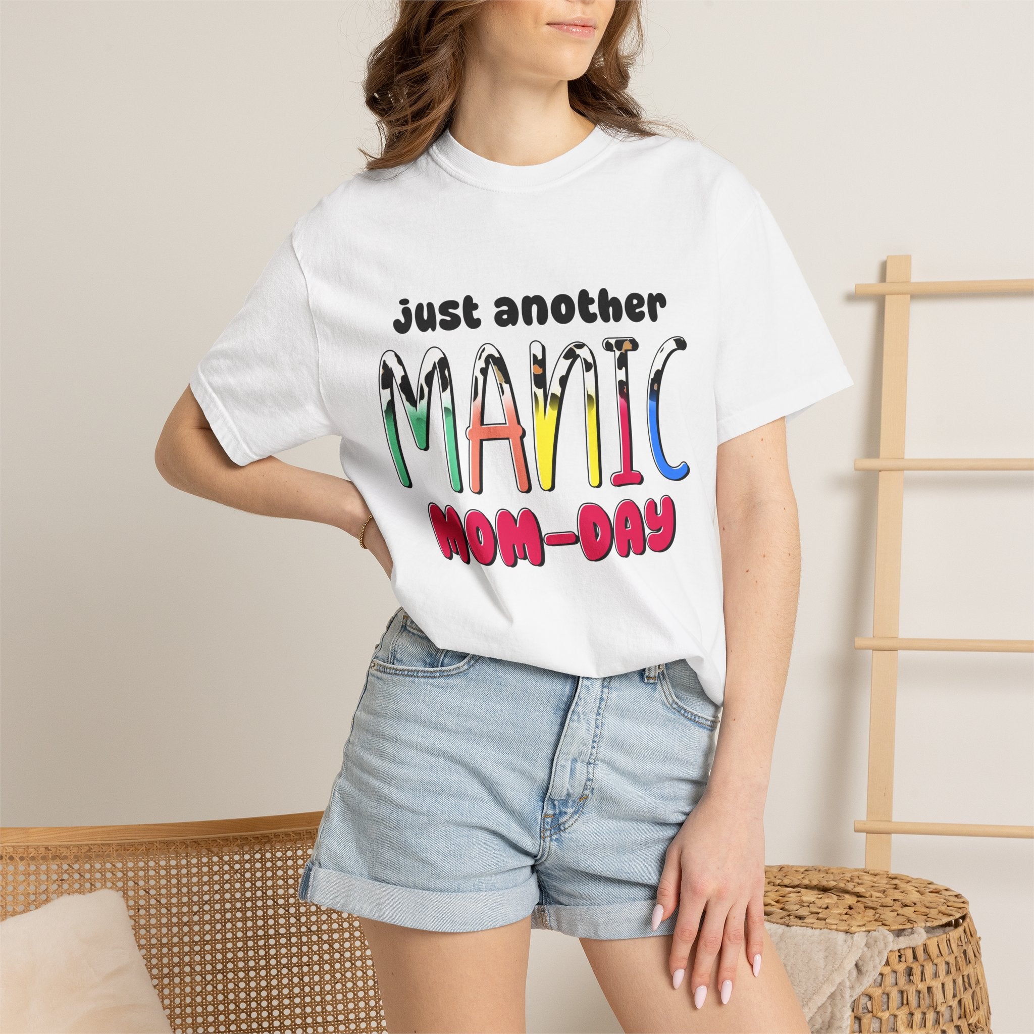 Mom-Day Graphic T-Shirt — "Just Another Manic Mom-Day" Colorful Mother's Day Tee