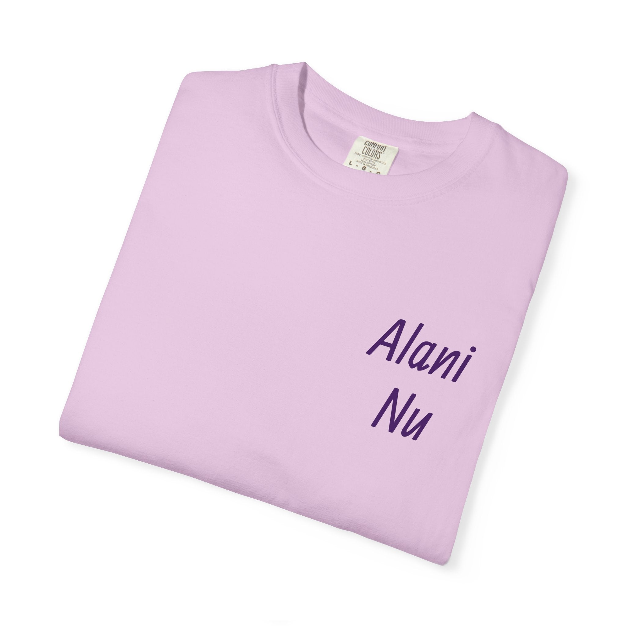Graphic T-Shirt — 'Alani Nu' Collage Back Print, Retro Floral & Lip Art Tee