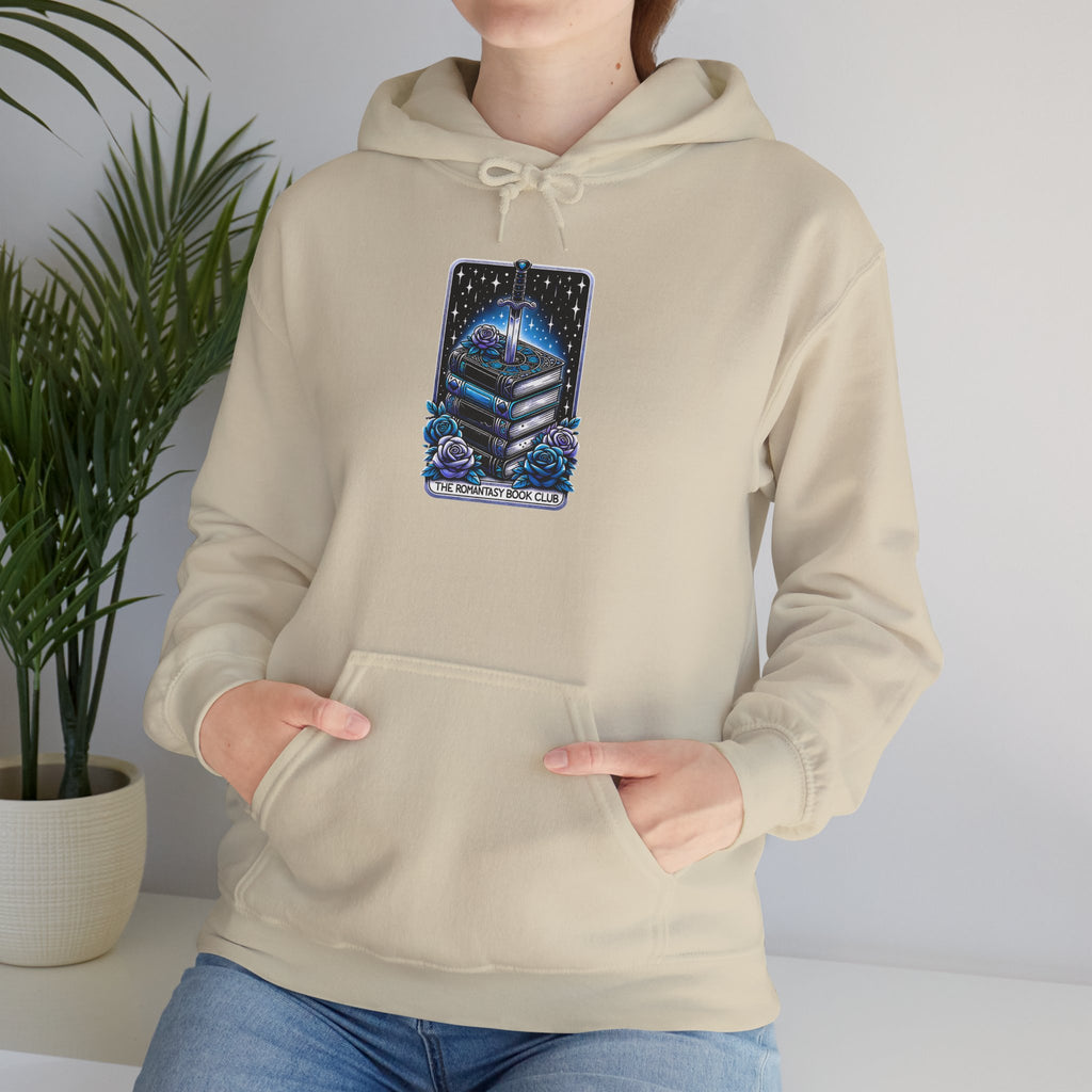 Celestial Books Hoodie — 'Read Between the Stars' Night Sky Book Lover Sweatshirt