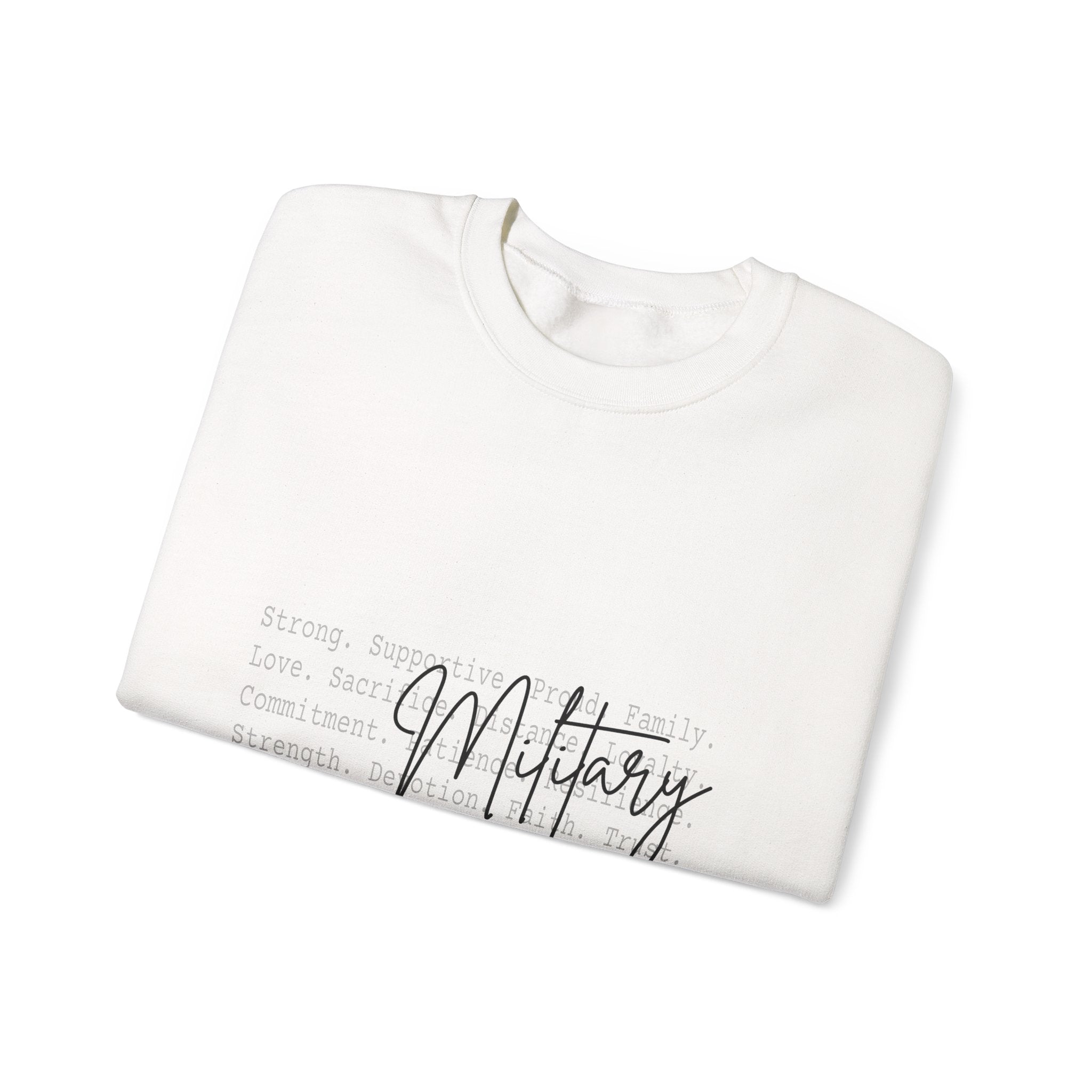 Military Wife Crewneck Sweatshirt – Soft White Tribute Pullover
