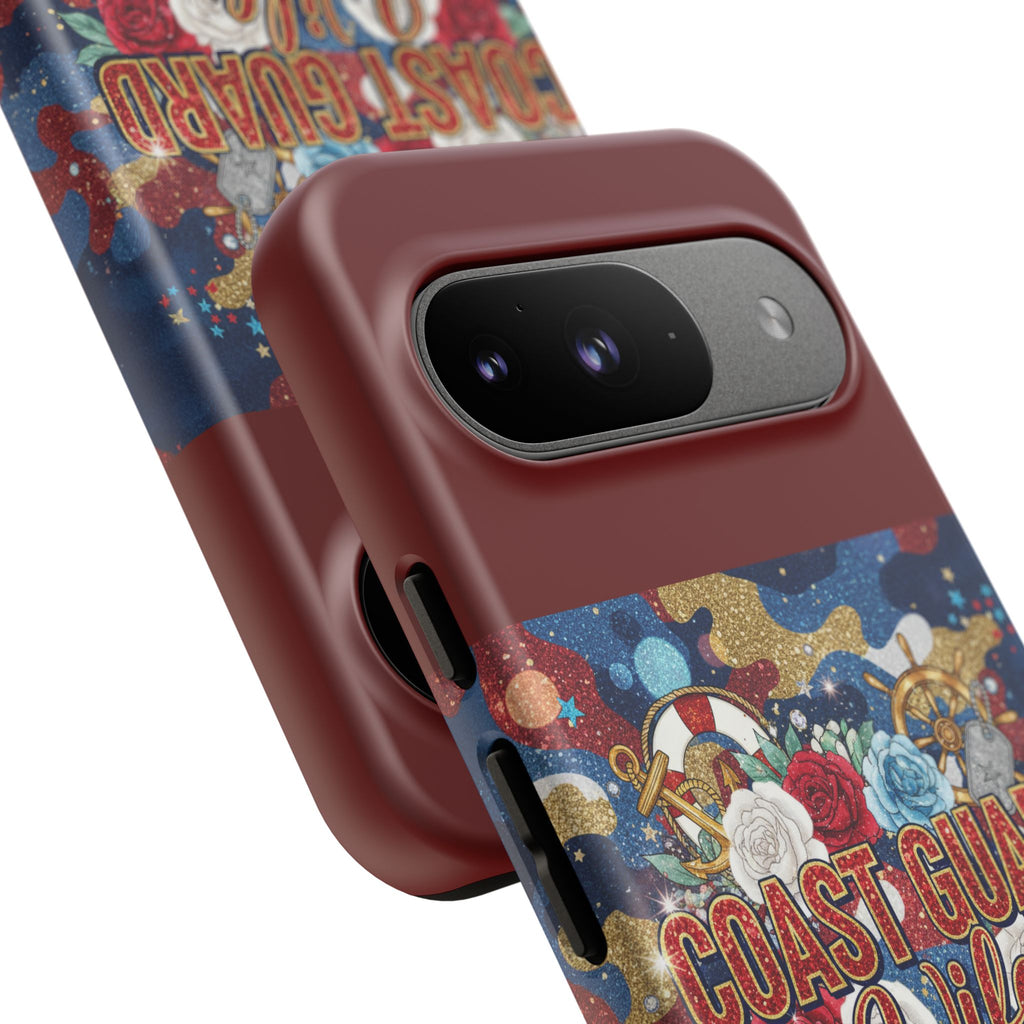 Coast Guard Wife Tough Phone Case — Patriotic Anchor & Lifebuoy Design