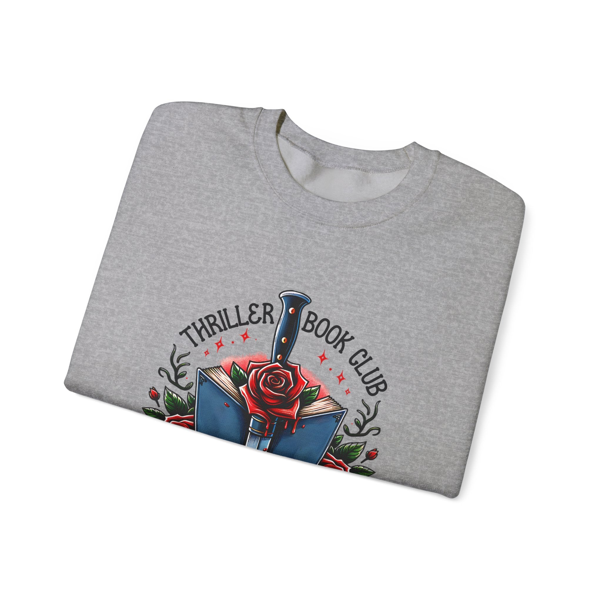 Thriller Book Club Sweatshirt — "We Like Our Books Flipped" Gothic Rose & Dagger Crewneck