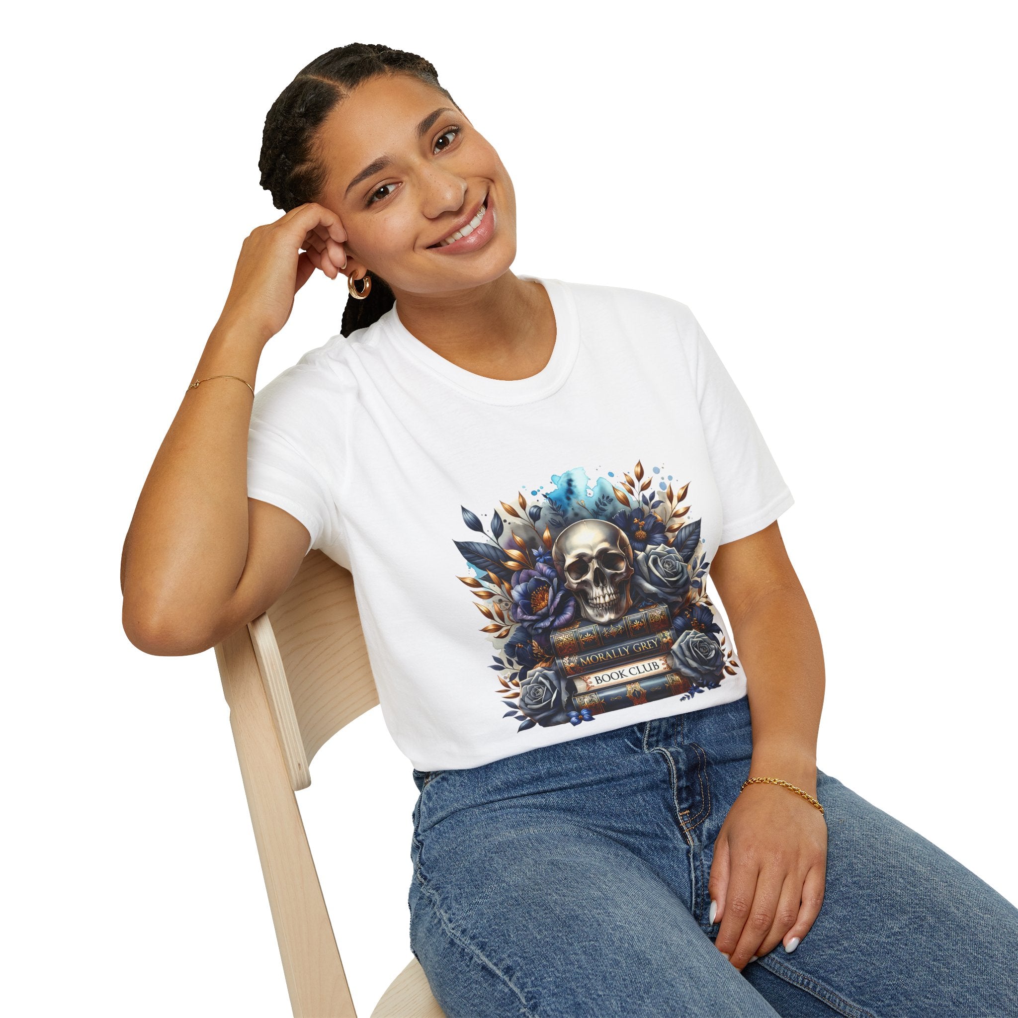 Skull & Roses Book Club T-Shirt — Gothic Literary Graphic Tee