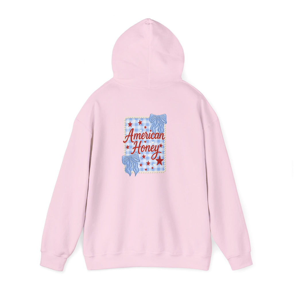 American Honey Hoodie — Retro Patriotic Graphic Sweatshirt