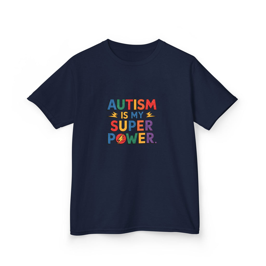Kids T-Shirt — "Autism Is My Superpower" Colorful Pride Tee for Autism Awareness