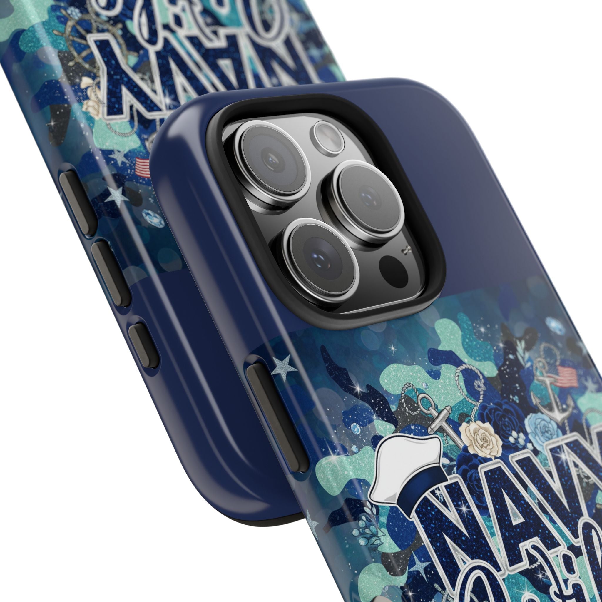 Navy Wife Tough Phone Case — Military Camouflage Protective Phone Cover, Perfect Gift for Navy Spouses