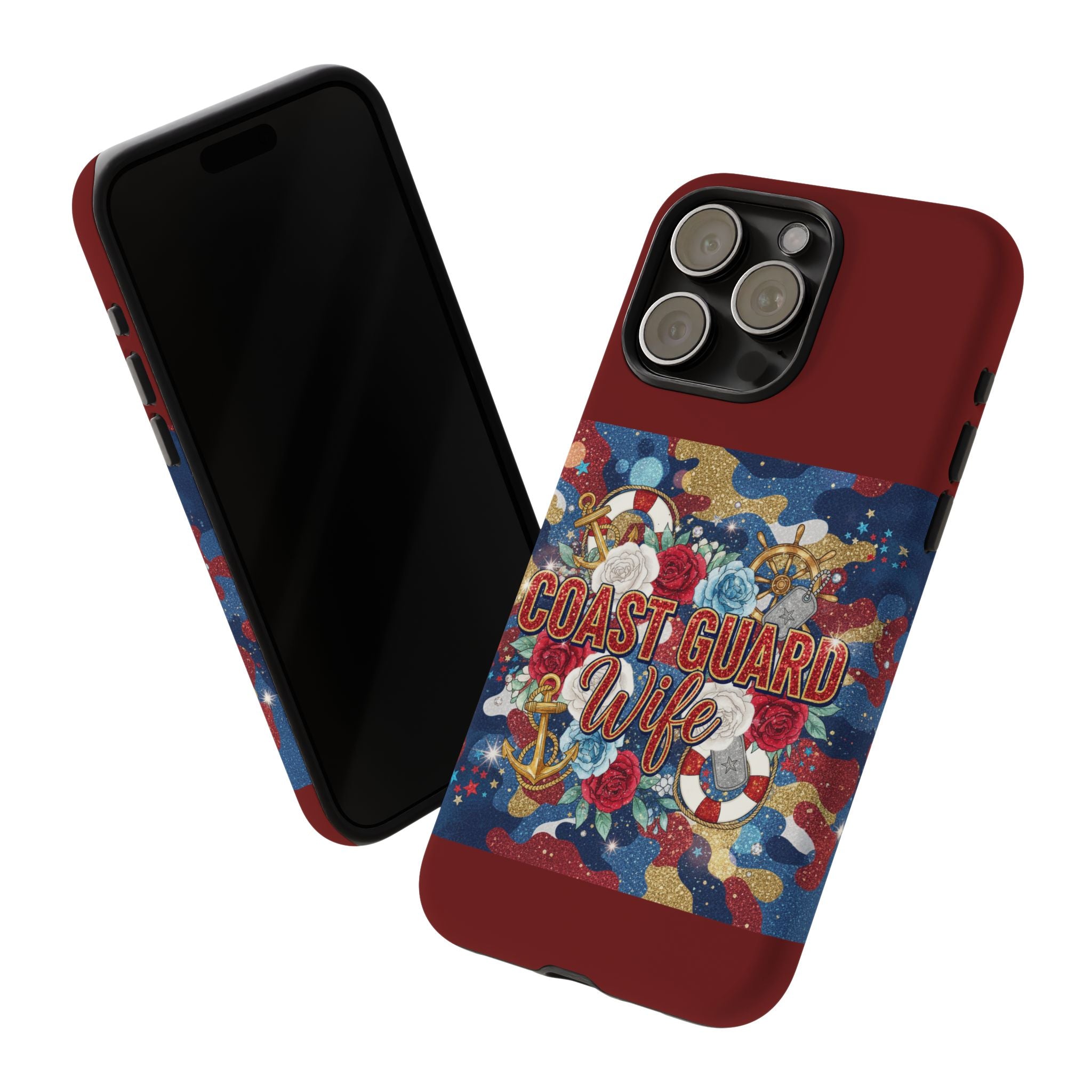 Coast Guard Wife Tough Phone Case — Patriotic Anchor & Lifebuoy Design