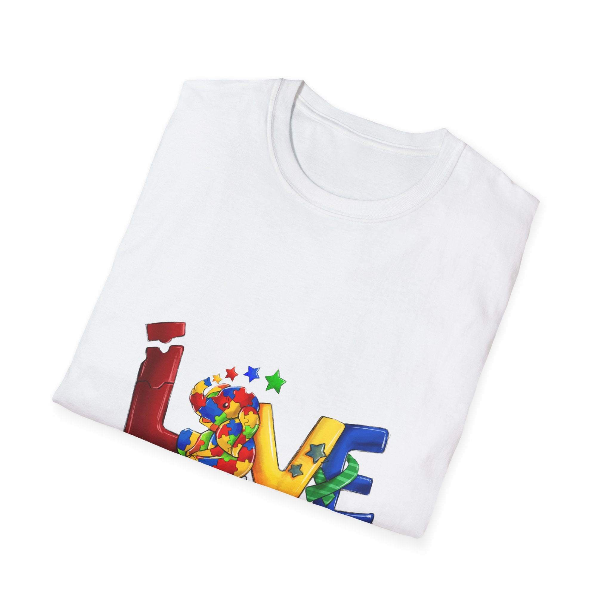 LOVE Needs No Words T‑Shirt — Colorful Puzzle Heart Autism Awareness Tee