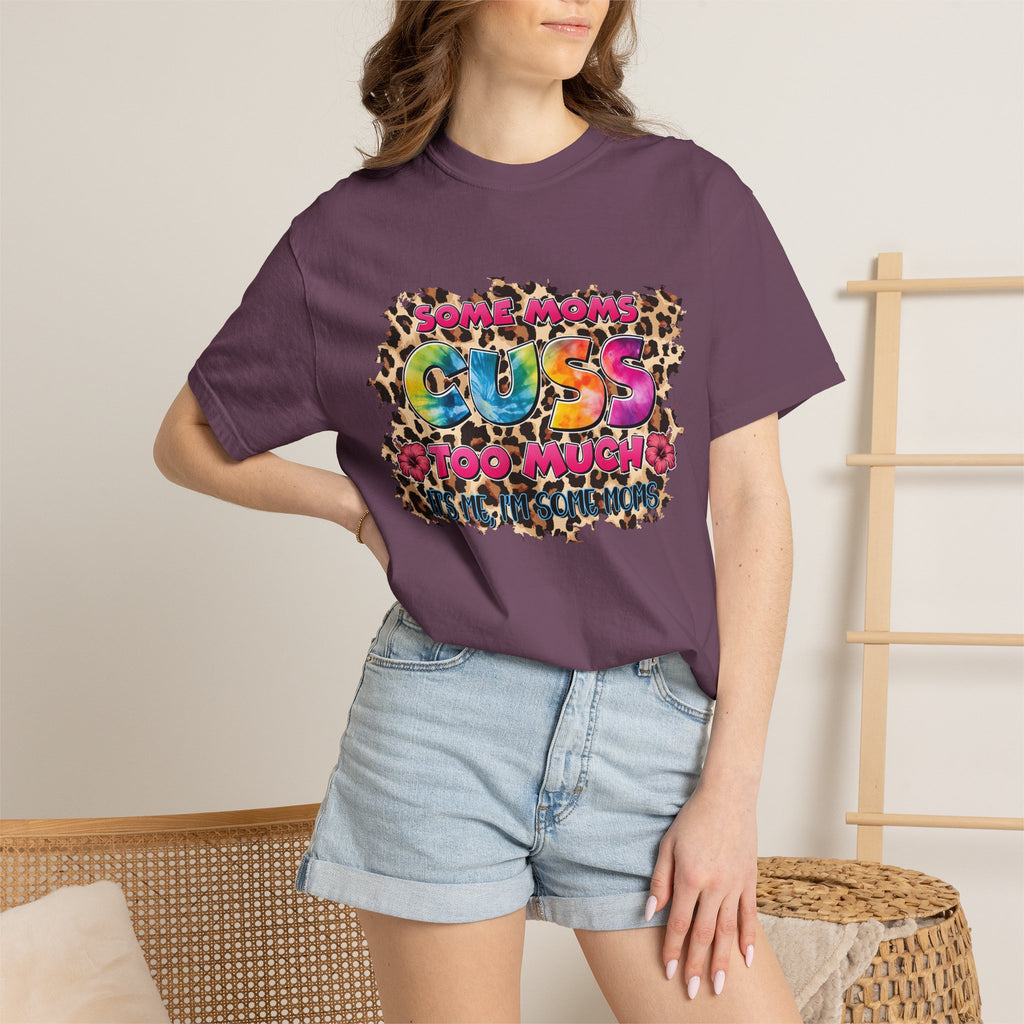 Graphic T-Shirt — "Some Moms Guess Too Much" Colorful Leopard Print