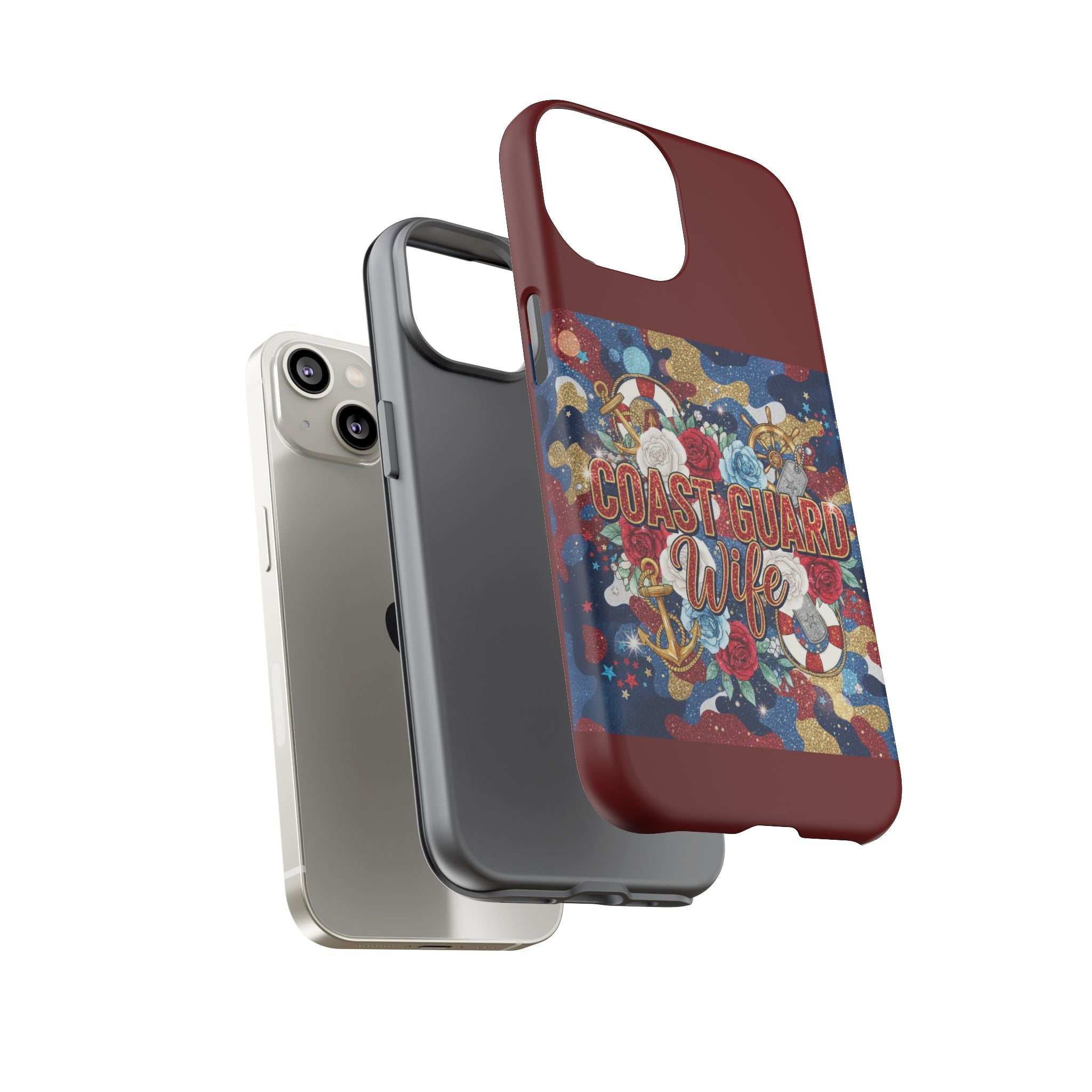 Coast Guard Wife Tough Phone Case — Patriotic Anchor & Lifebuoy Design