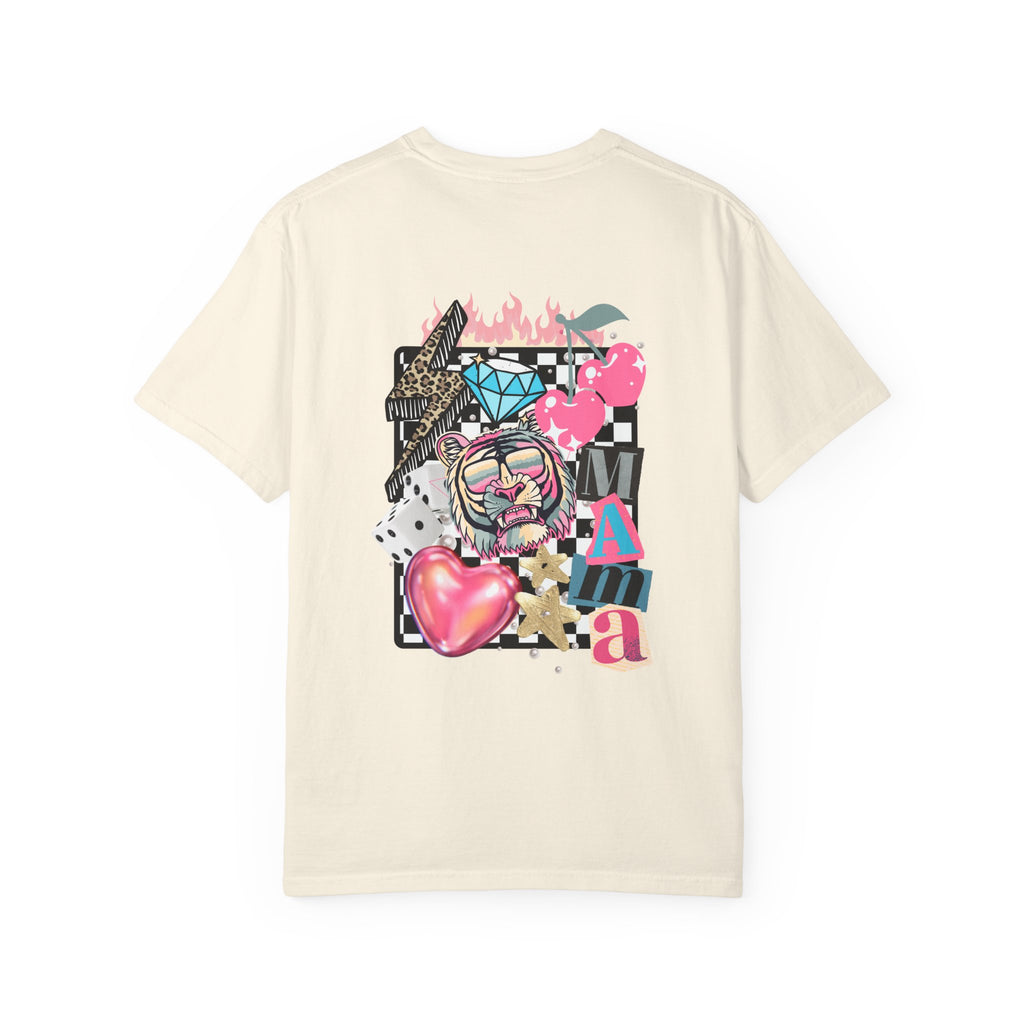Mama Graphic T-Shirt — "Blessed Mama" Colorful Pop Art Floral Heart Tee
