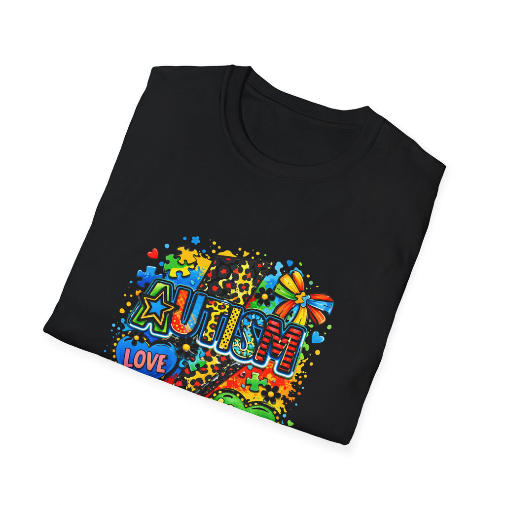 Autism Awareness T-Shirt – Love • Accept • Understand Colorful Puzzle Heart Design