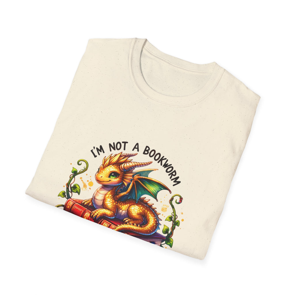 Book Dragon T-Shirt — "I'm Not a Bookworm, I'm a Book Dragon" Reading Tee