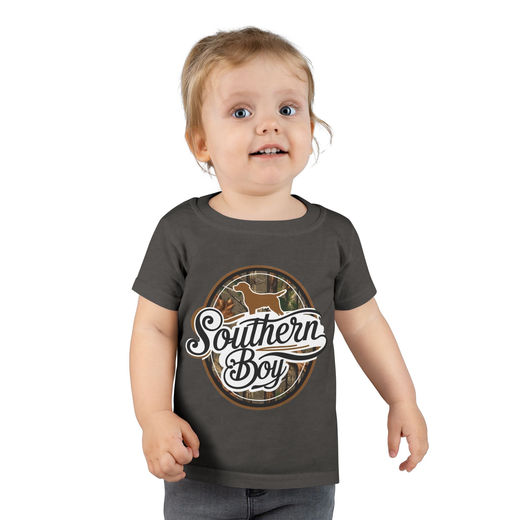 Toddler T-Shirt — "Southern Boy" Camouflage Puppy Graphic