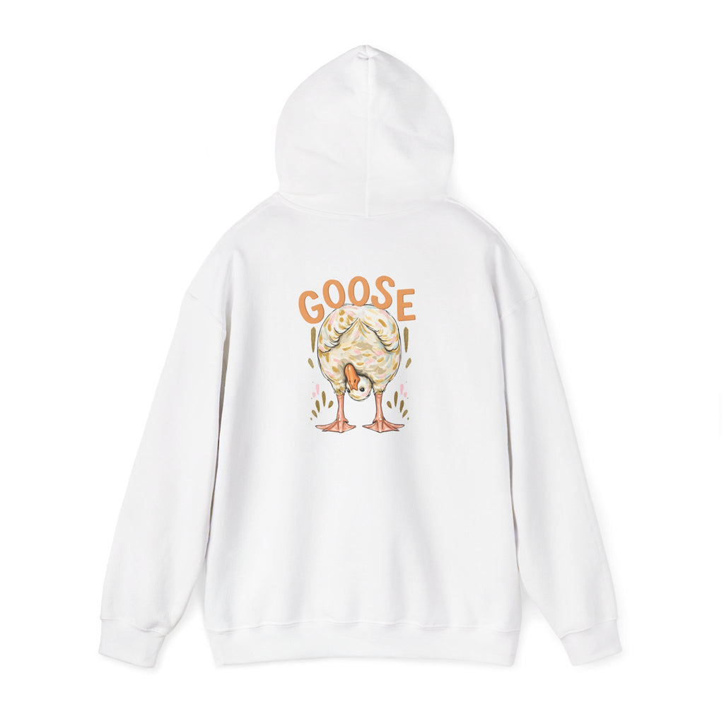 Duck & Goose Hoodie — Cute Waterfowl Graphic Pullover ("Duck Duck" Front, "Goose" Back)