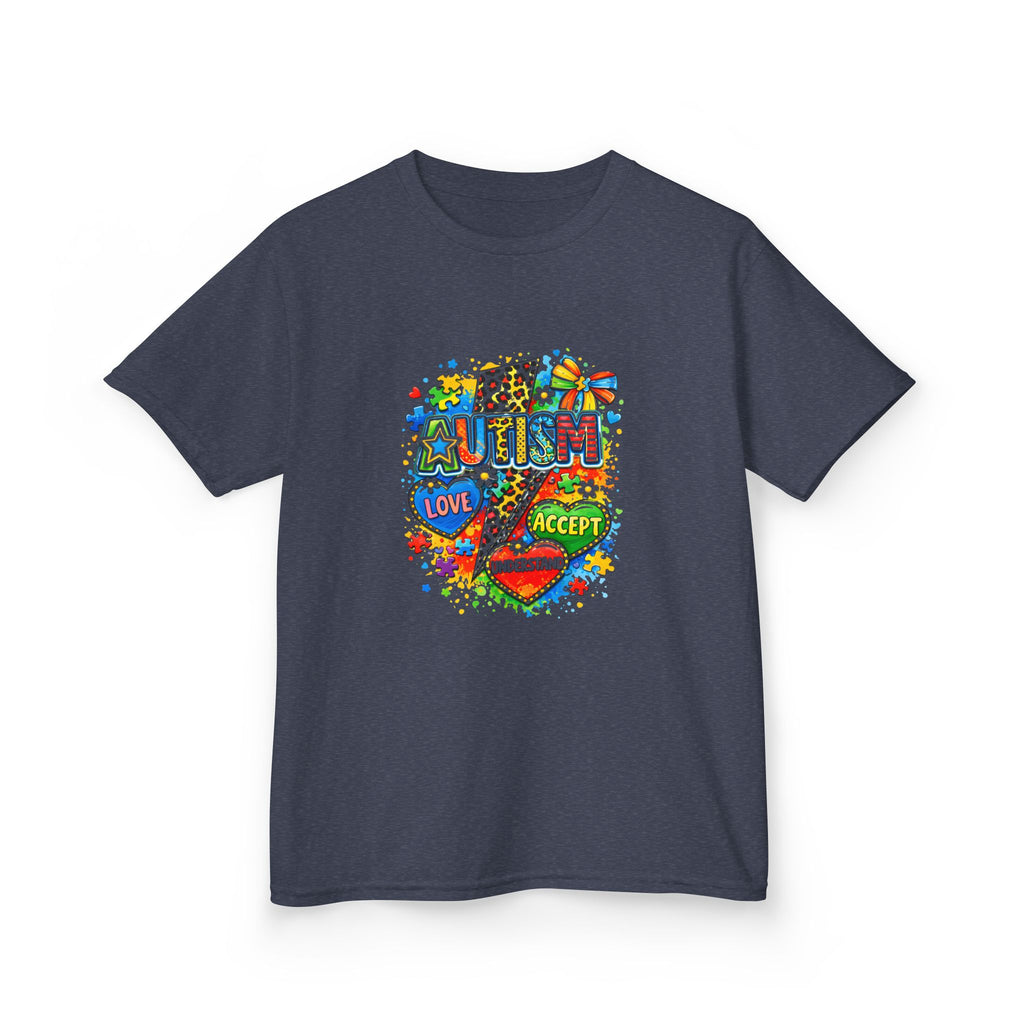 Kids Tee — Colorful Pride & Love Heart Graphic (Love, Accept, Understand)