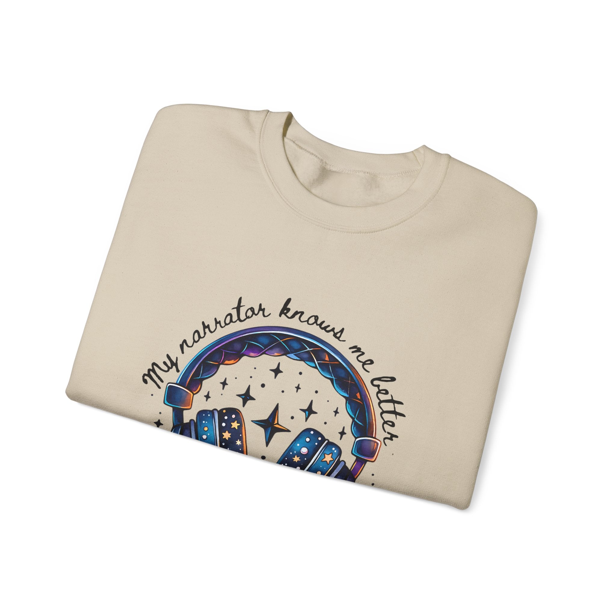 Sweatshirt — “My Navigator Knows Me Better Than My Therapist” Cosmic Headphones Crewneck