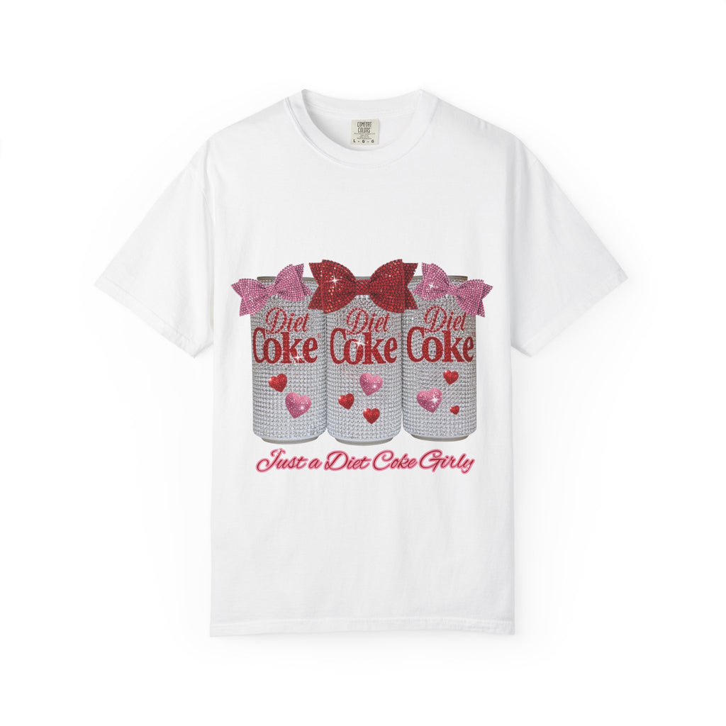 Diet Coke Glitter Can T-Shirt — "Just a Diet Coke Girl" Retro Sparkle Tee