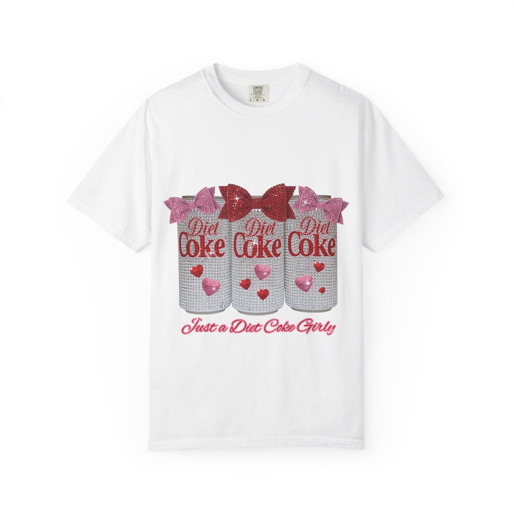 Diet Coke Glitter Can T-Shirt — "Just a Diet Coke Girl" Retro Sparkle Tee