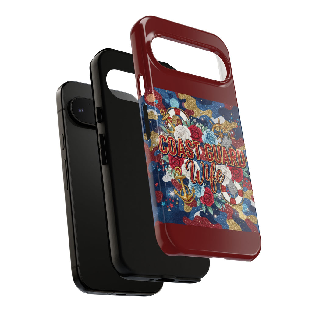 Coast Guard Wife Tough Phone Case — Patriotic Anchor & Lifebuoy Design