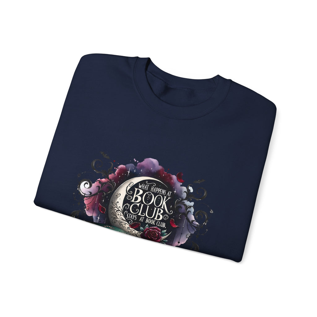 Book Club Crewneck Sweatshirt — Cozy Literary Stack & Tea Design