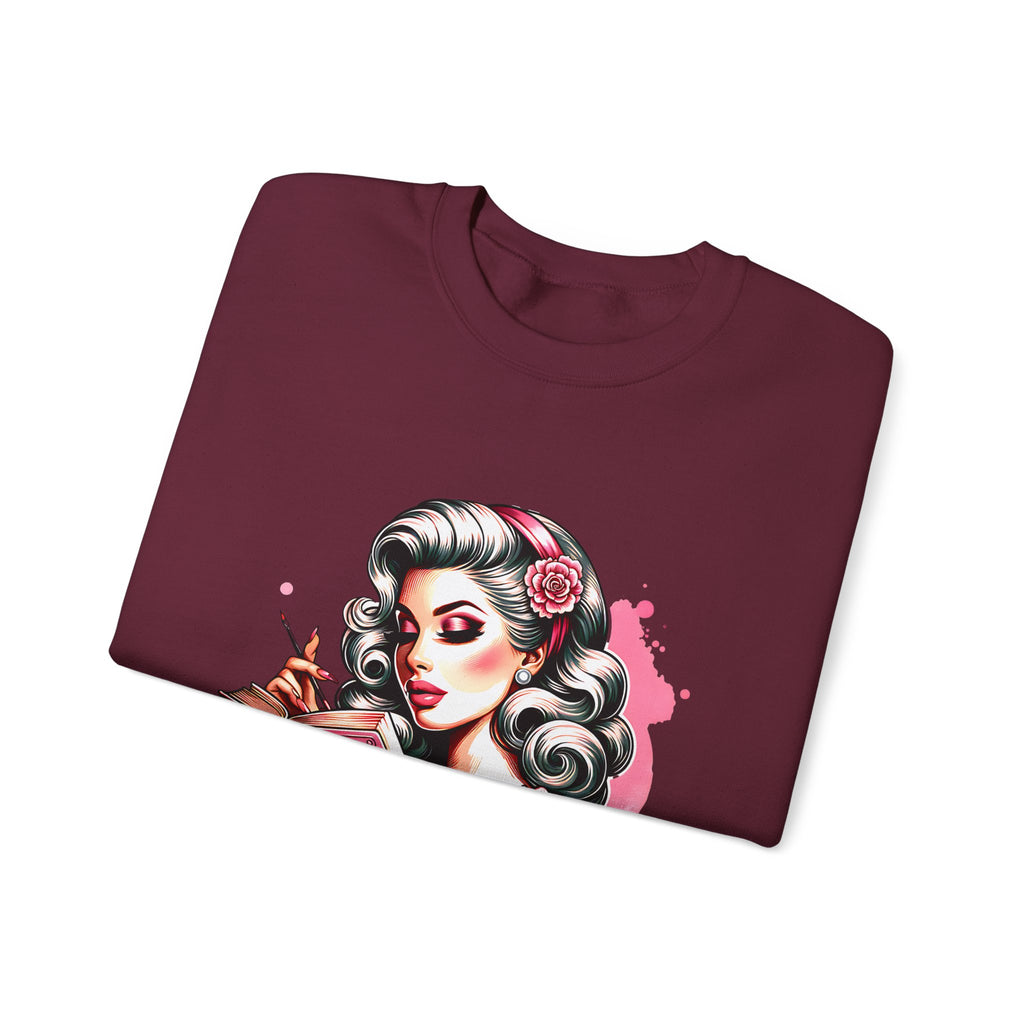 Reader Girl Sweatshirt — "Just One More Chapter" Cozy Graphic Crewneck