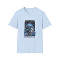 Fantasy Book Club T-Shirt — Stacked Books & Sword Night Sky Design
