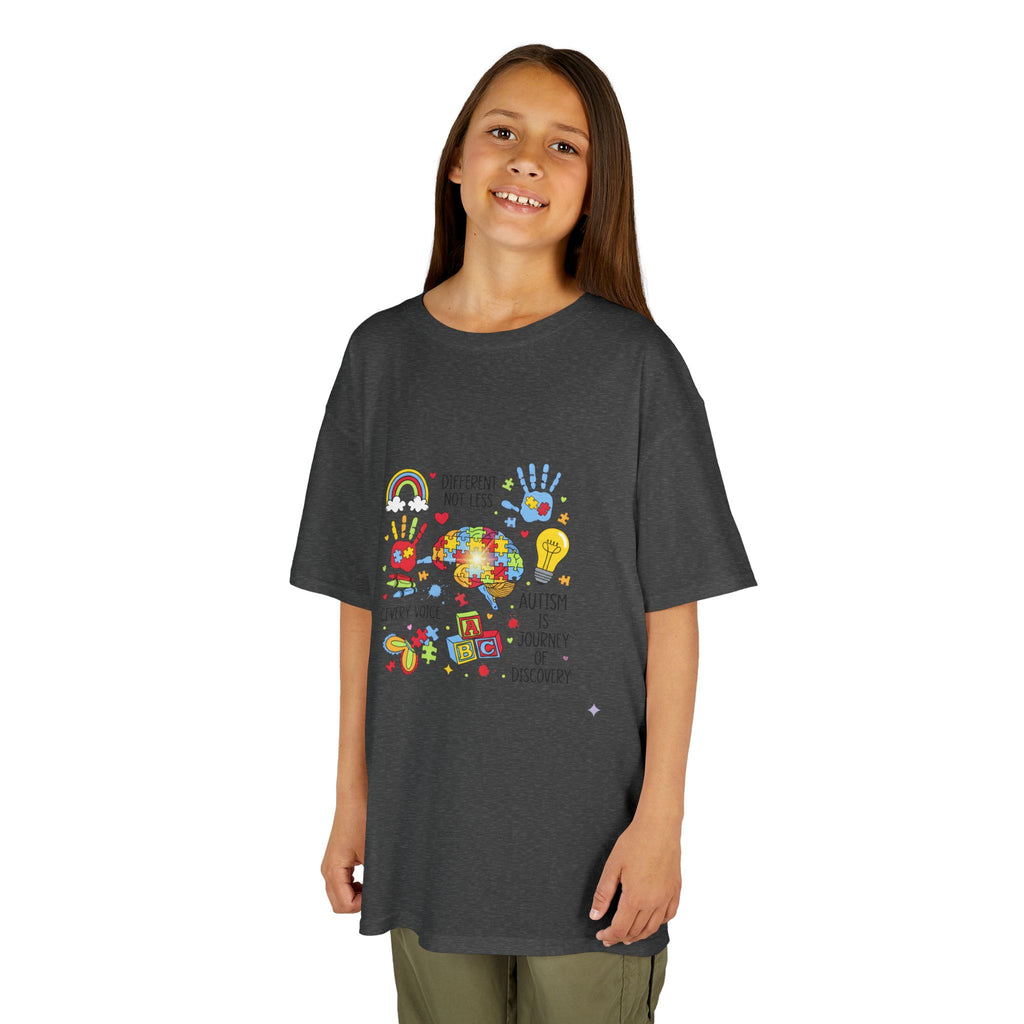 Autism Awareness Kids Tee — Colorful Puzzle Heart & Hands Design