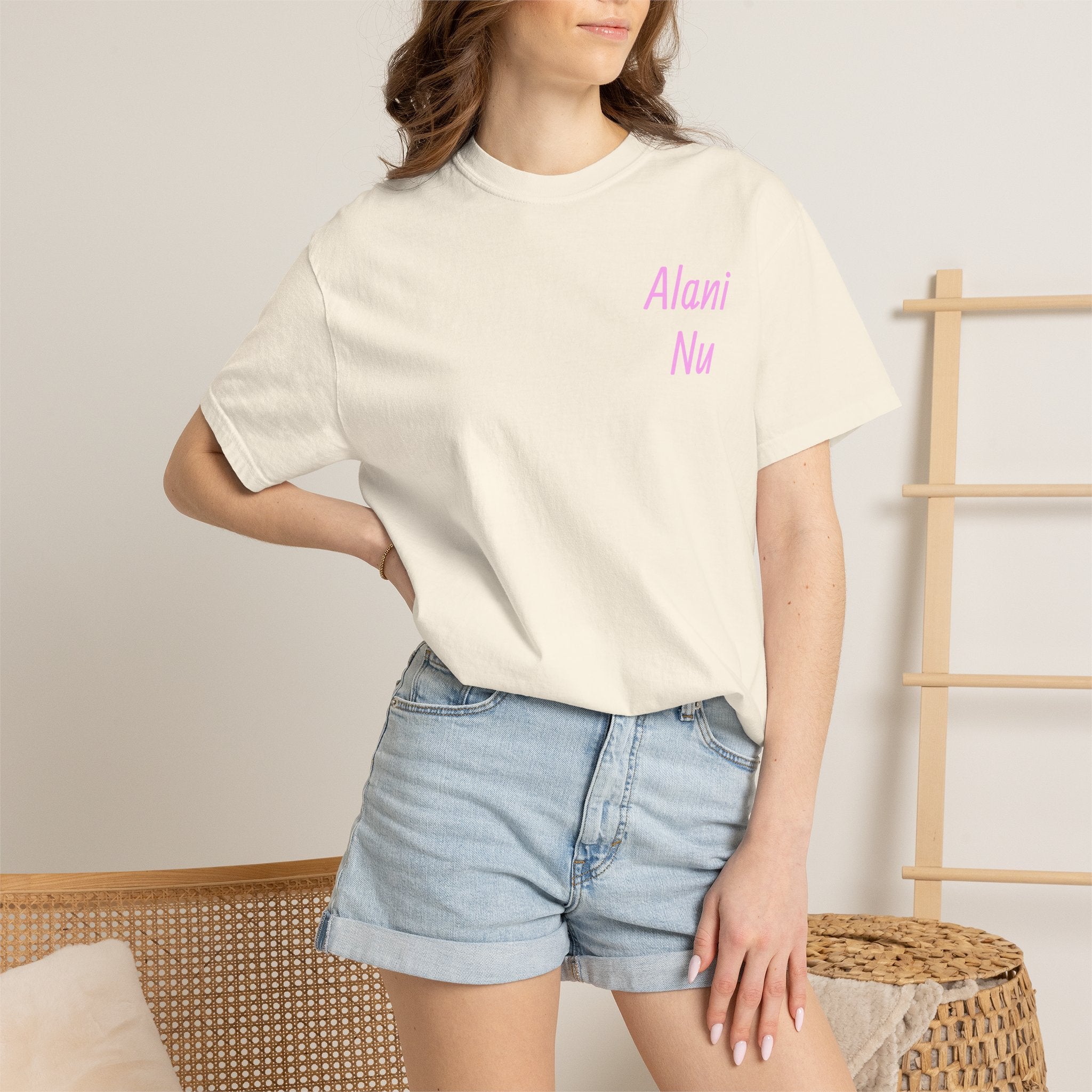 Graphic T-Shirt — Pastel 'Good Vibes' Disco Design (Alami Nu)