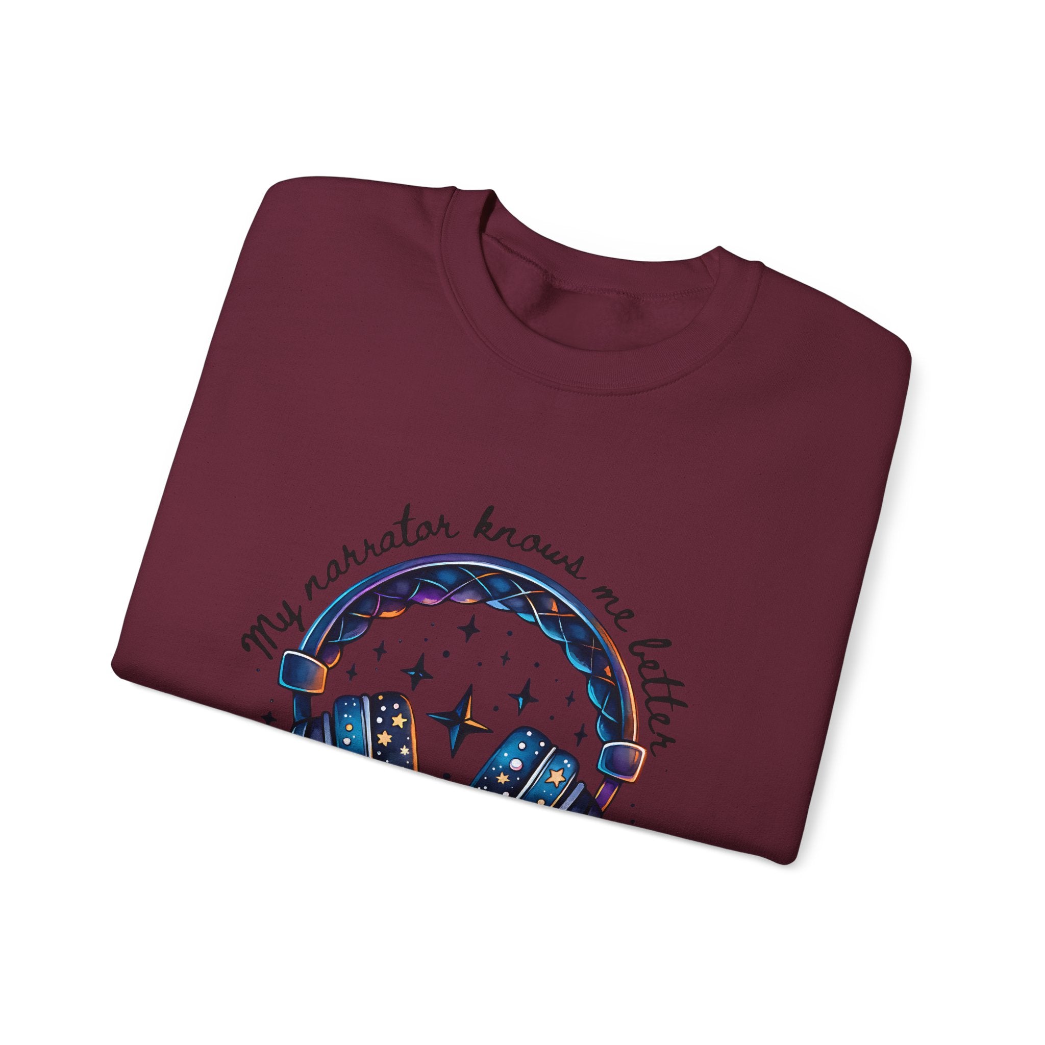 Sweatshirt — “My Navigator Knows Me Better Than My Therapist” Cosmic Headphones Crewneck
