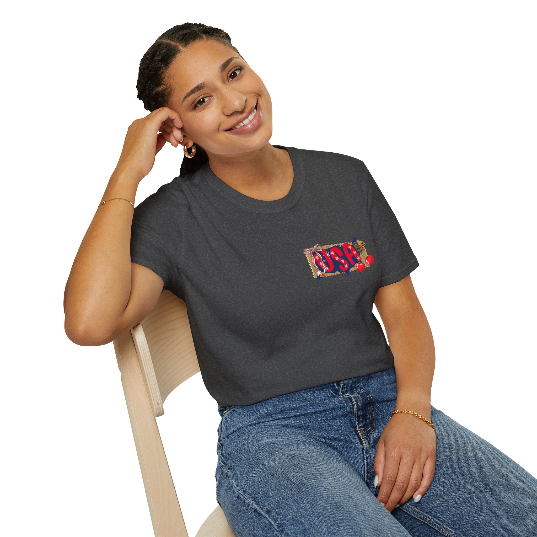 USA Collage T-Shirt — Patriotic Route 66 & Americana Graphic Tee