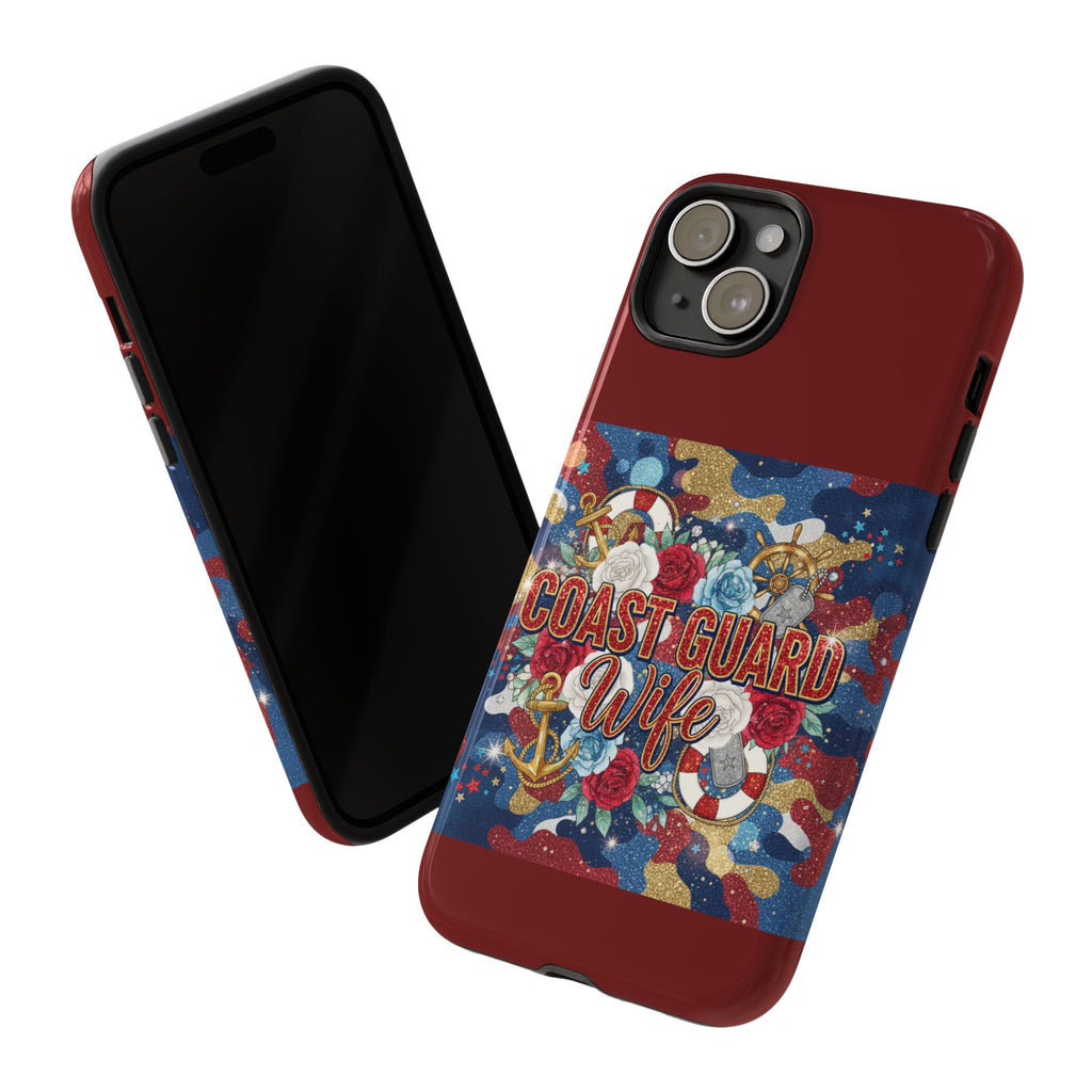 Coast Guard Wife Tough Phone Case — Patriotic Anchor & Lifebuoy Design