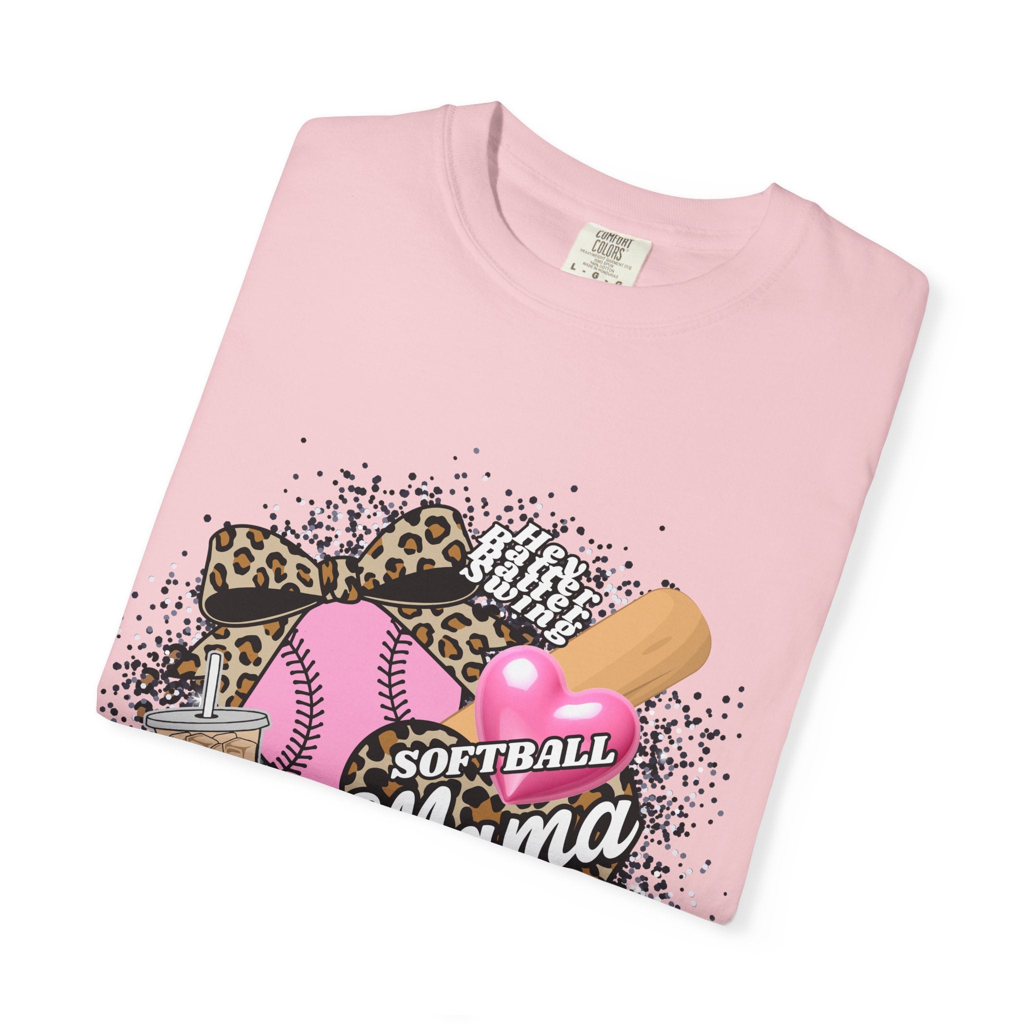Softball Mama T-Shirt — Pink Bat & Ball Graphic for Proud Softball Moms