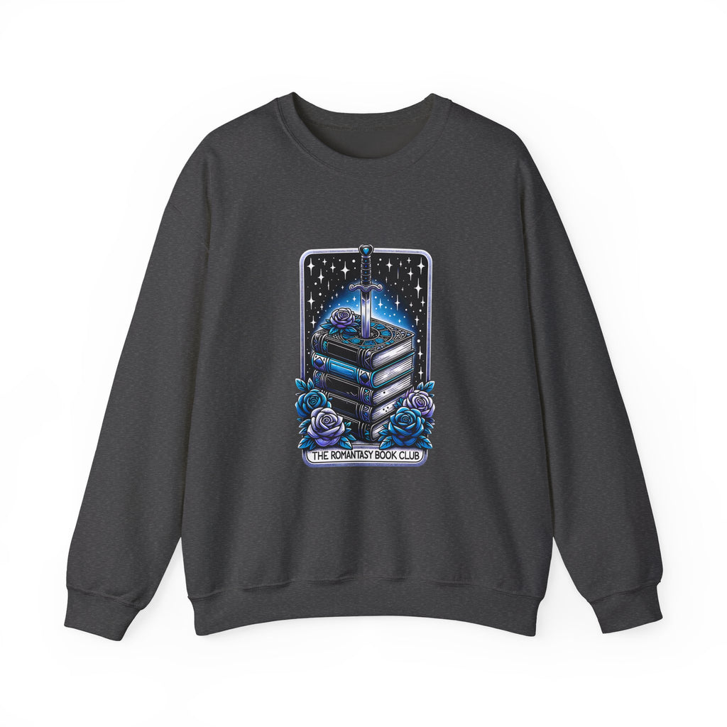 Crewneck Sweatshirt — "The Forlorn Book Club" Gothic Stack of Books Design