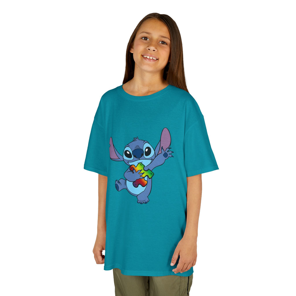 Kids Tee — Cute Stitch Holding Heart Graphic