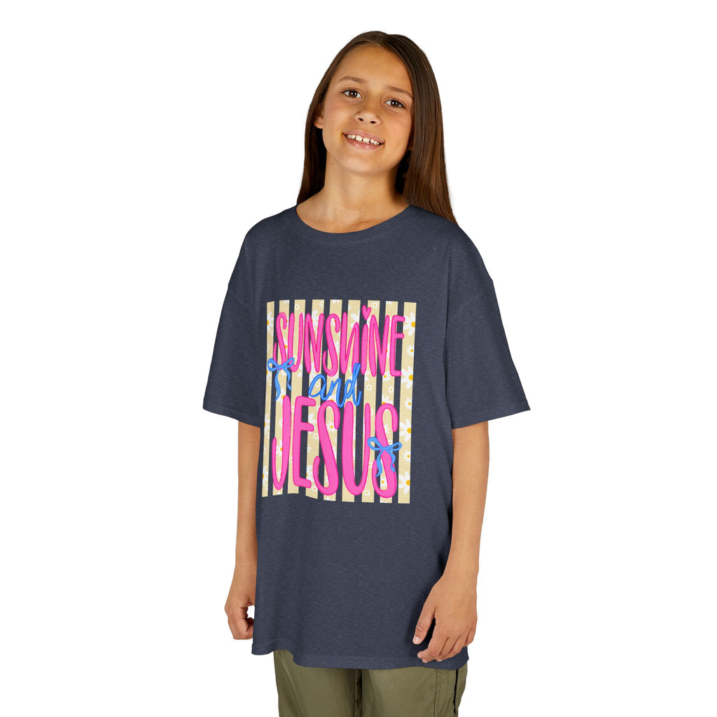 Kids T‑Shirt — "Sunshine and Jesus" Bright Faith Graphic Tee