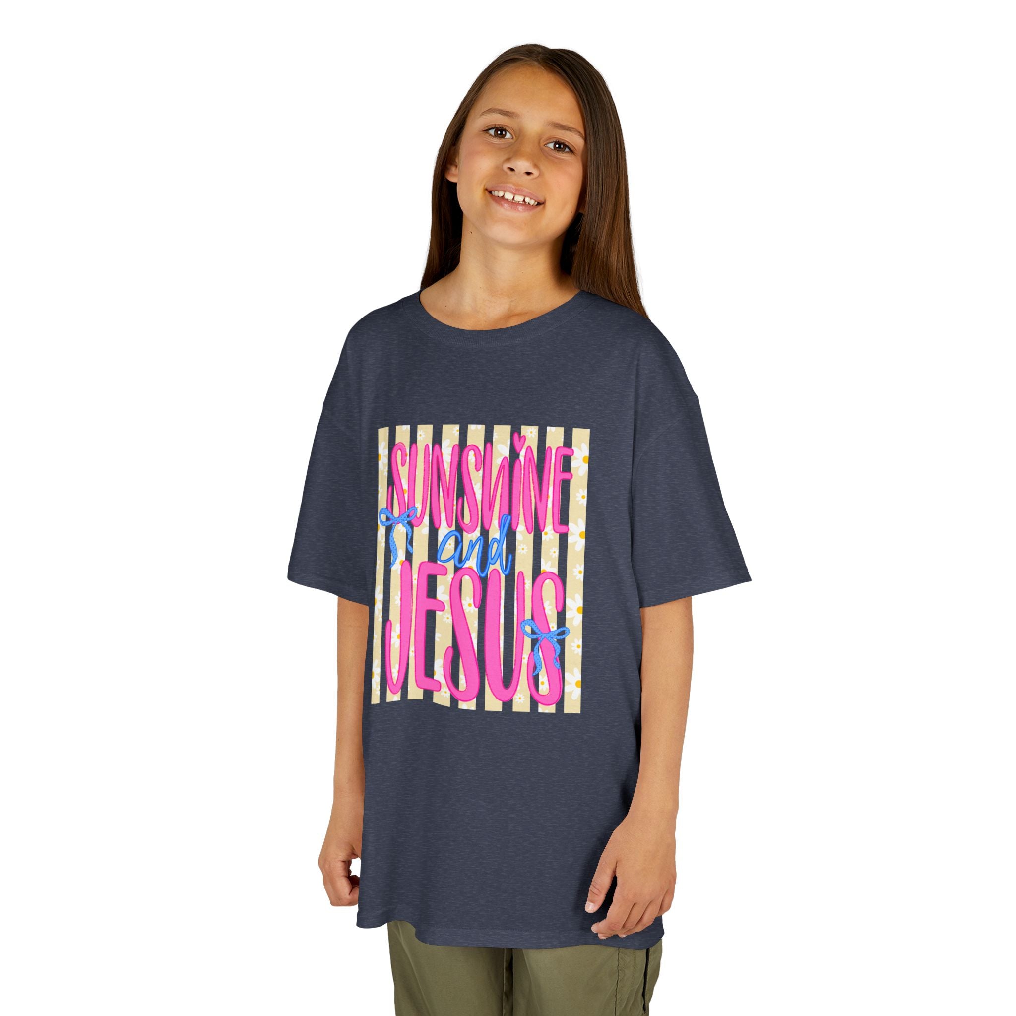 Kids T‑Shirt — "Sunshine and Jesus" Bright Faith Graphic Tee