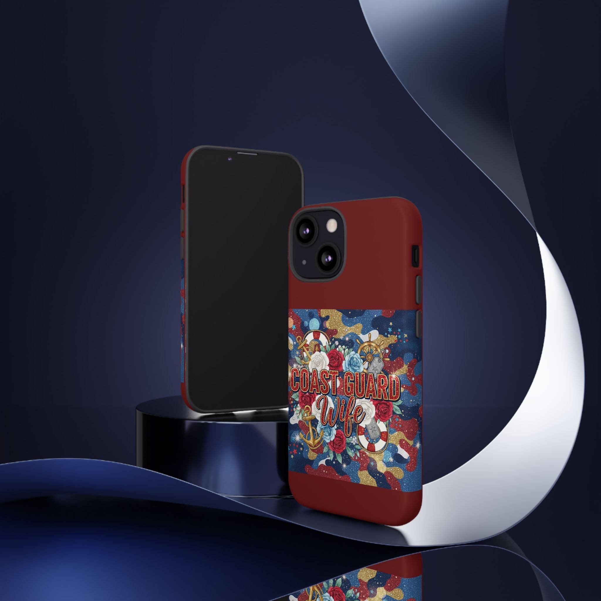 Coast Guard Wife Tough Phone Case — Patriotic Anchor & Lifebuoy Design