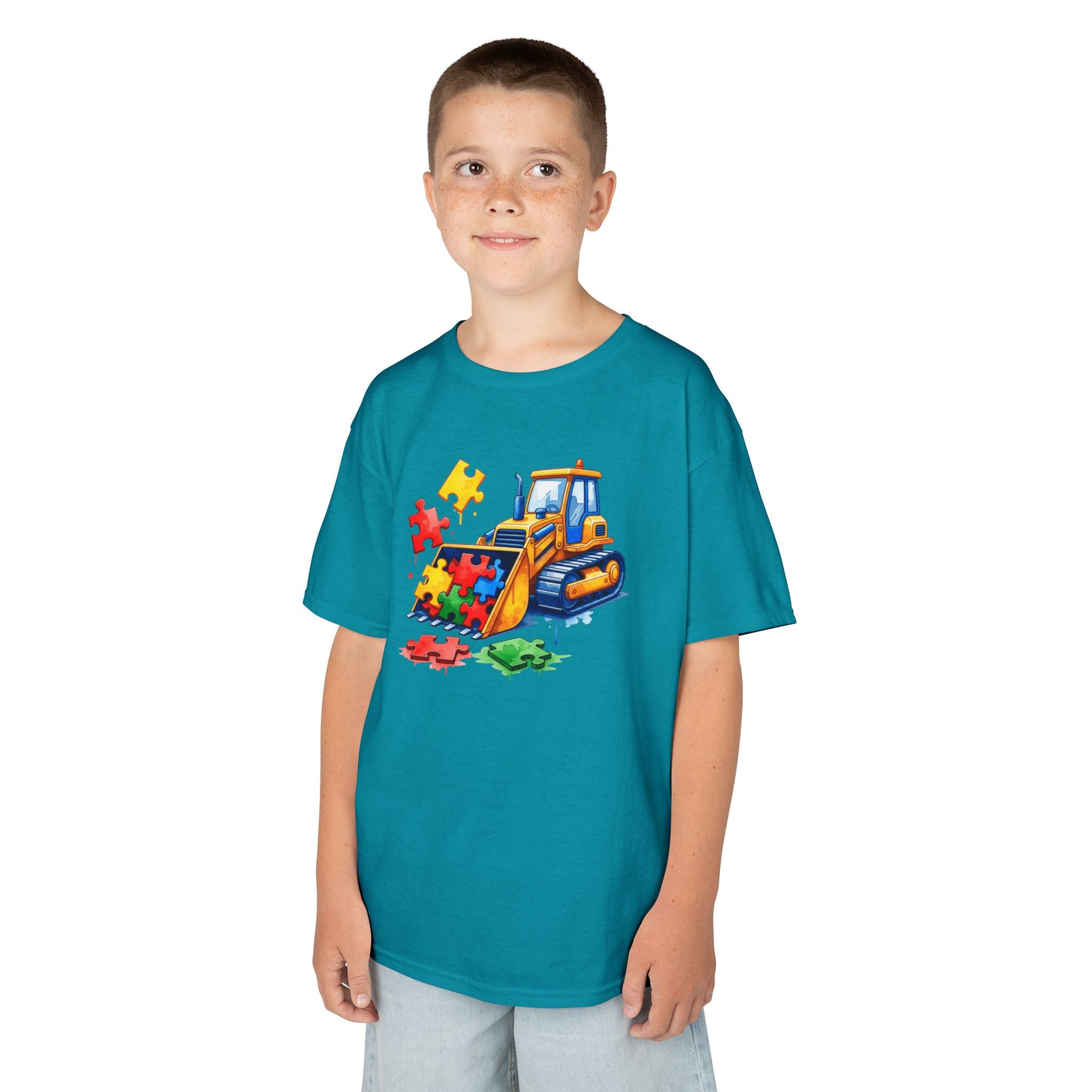 Kids Bulldozer Puzzle Tee — Construction Truck Shirt for Toddlers