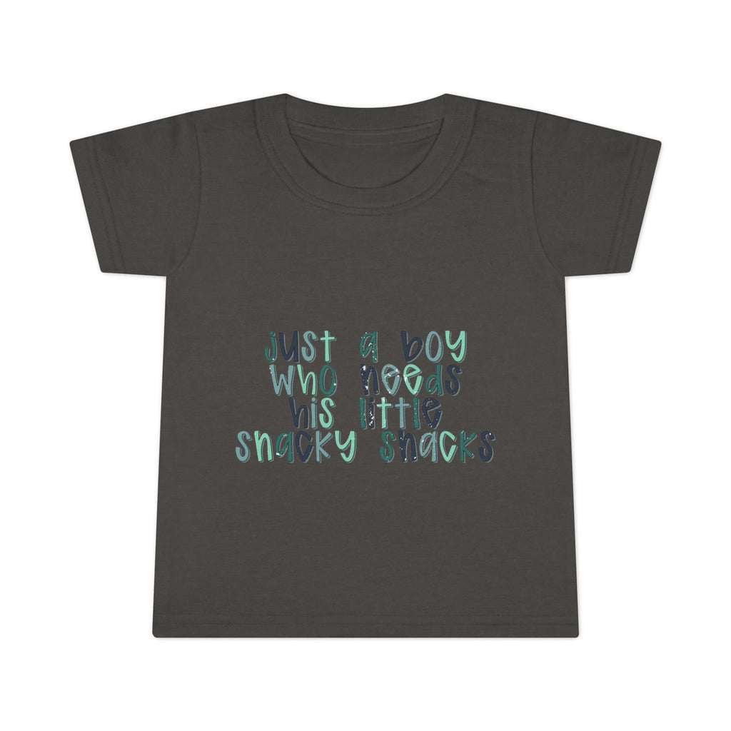 Toddler T-Shirt: "Just a Boy Who Needs His Little Snacky Snacks" Cute Baby Boy Graphic Tee