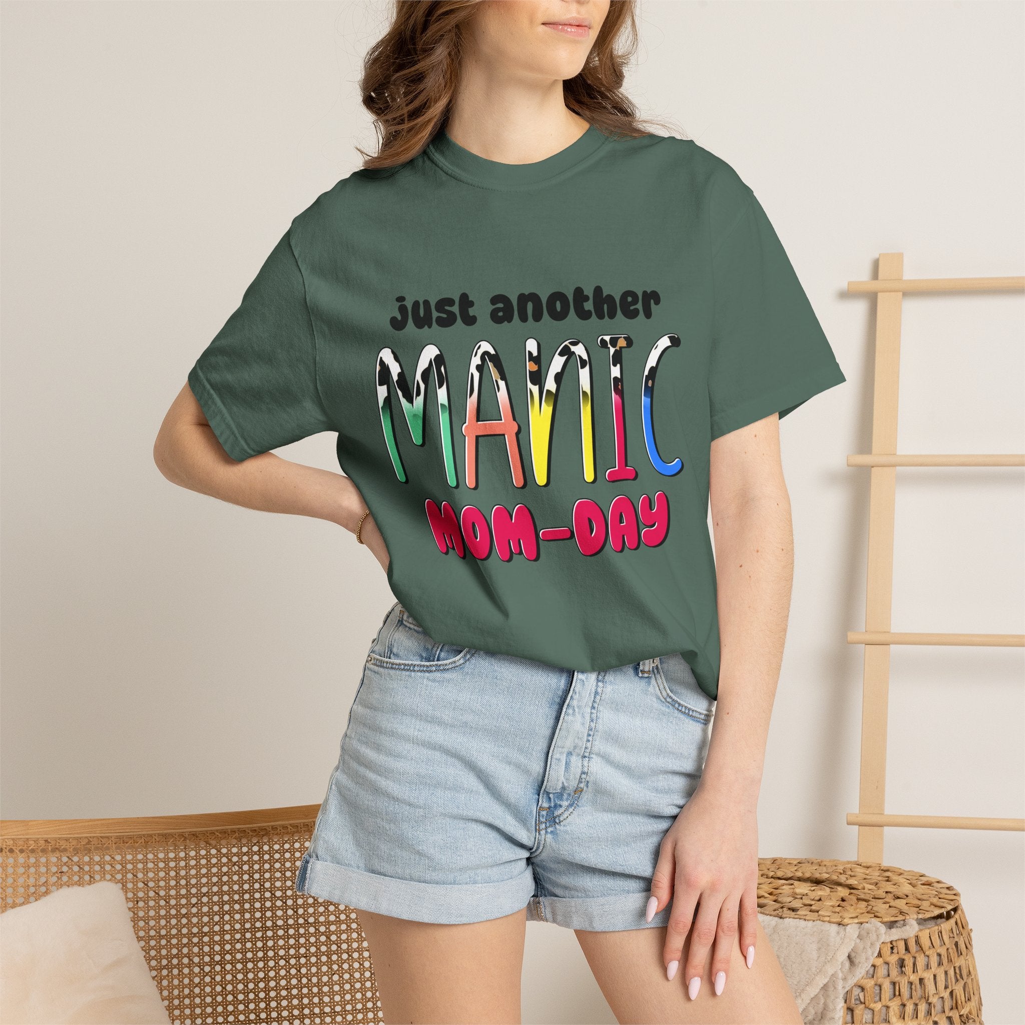 Mom-Day Graphic T-Shirt — "Just Another Manic Mom-Day" Colorful Mother's Day Tee