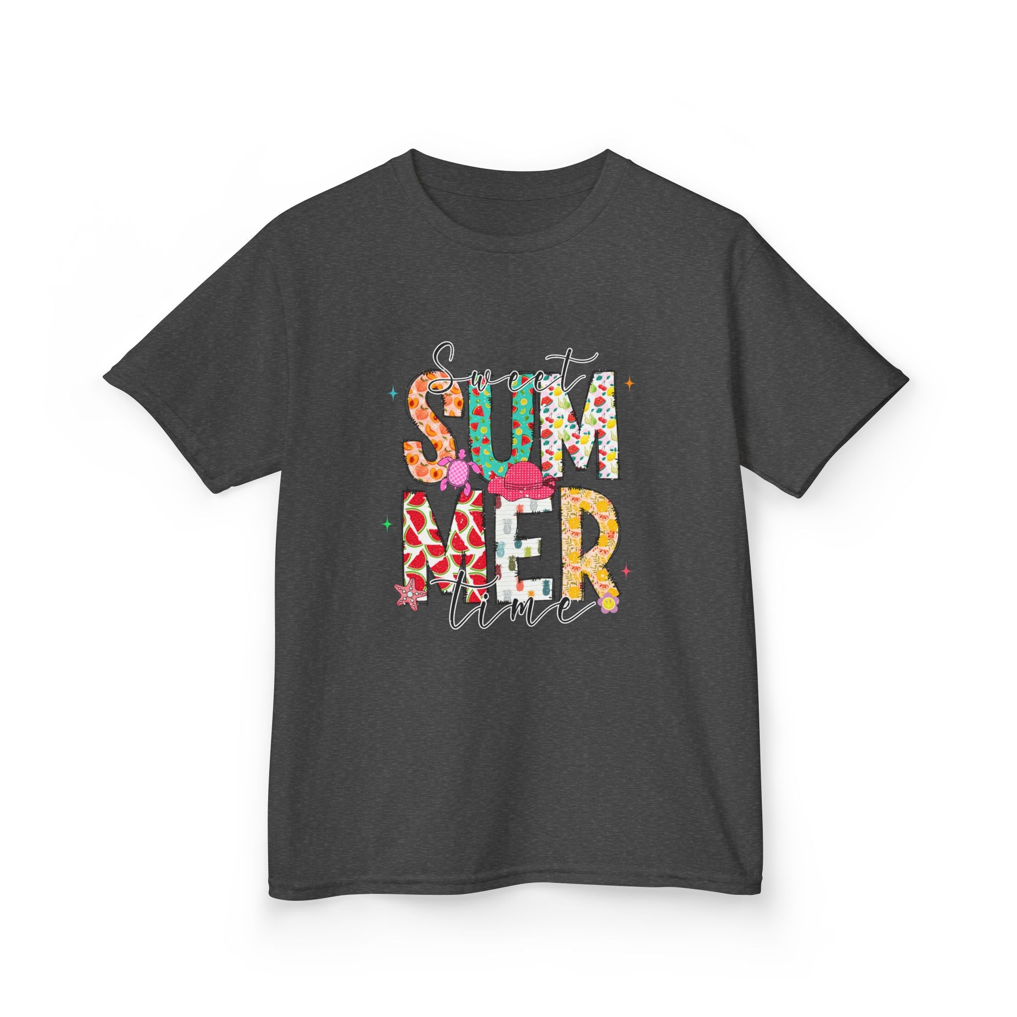 Kids Summer Vibes Tee — Colorful Floral "Summer Time" Graphic Shirt