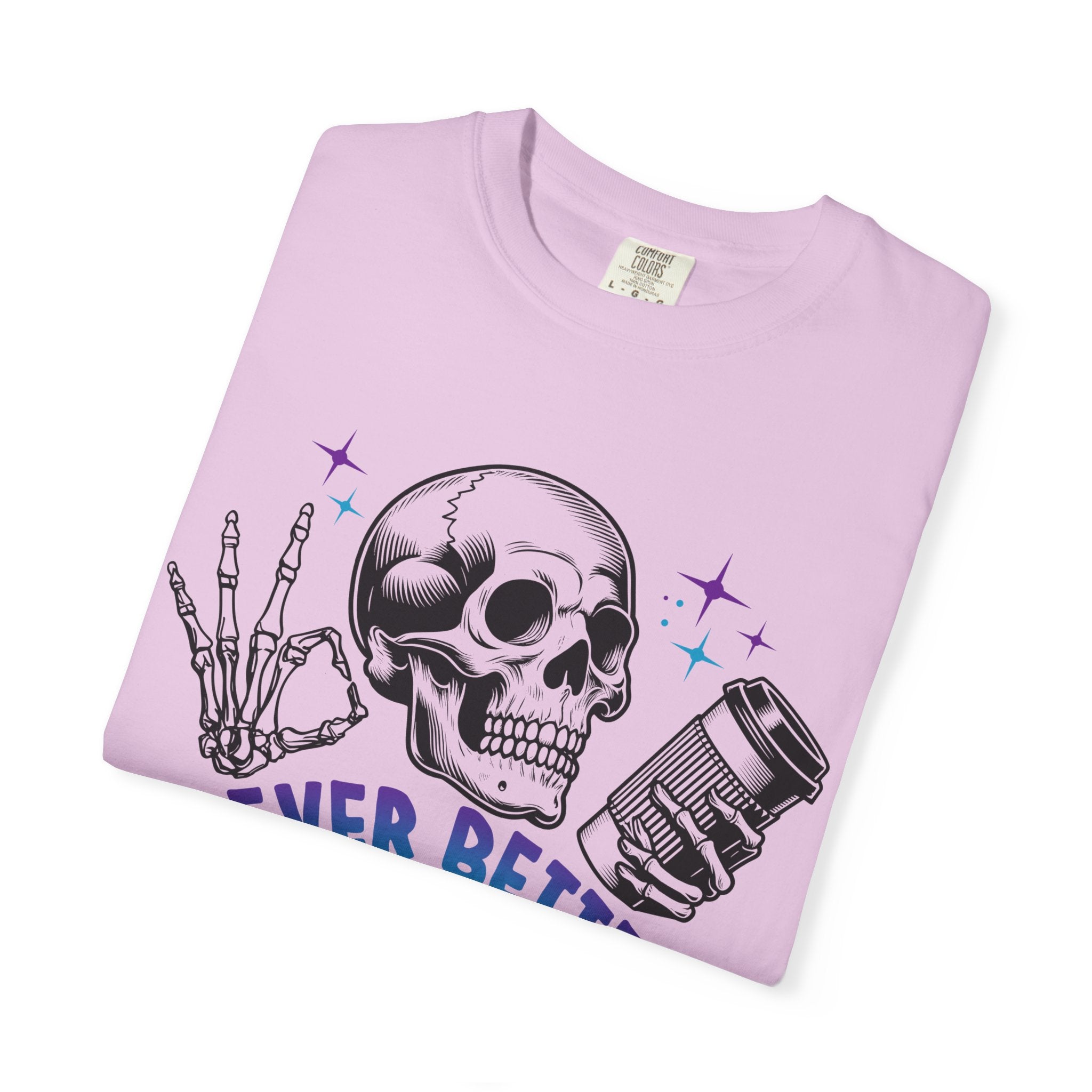Never Better Skull T-Shirt — Vintage Skull Holding Can Graphic Tee