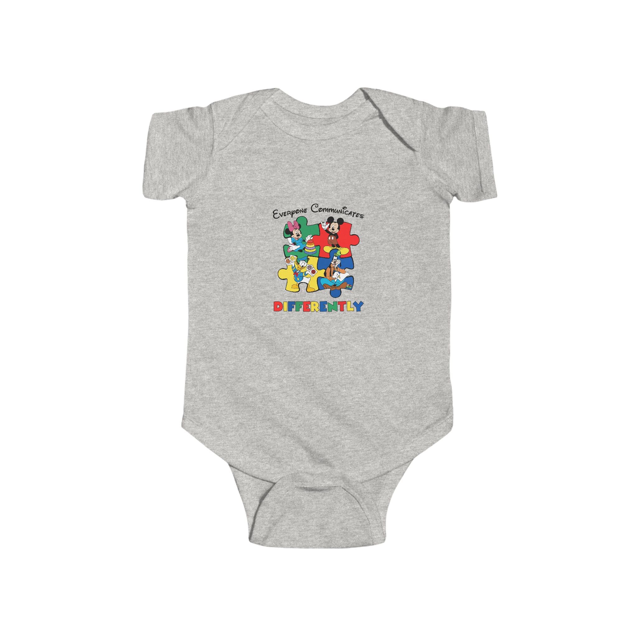 Autism Awareness Infant Bodysuit - Everyone Connects, Different Together Puzzle Design